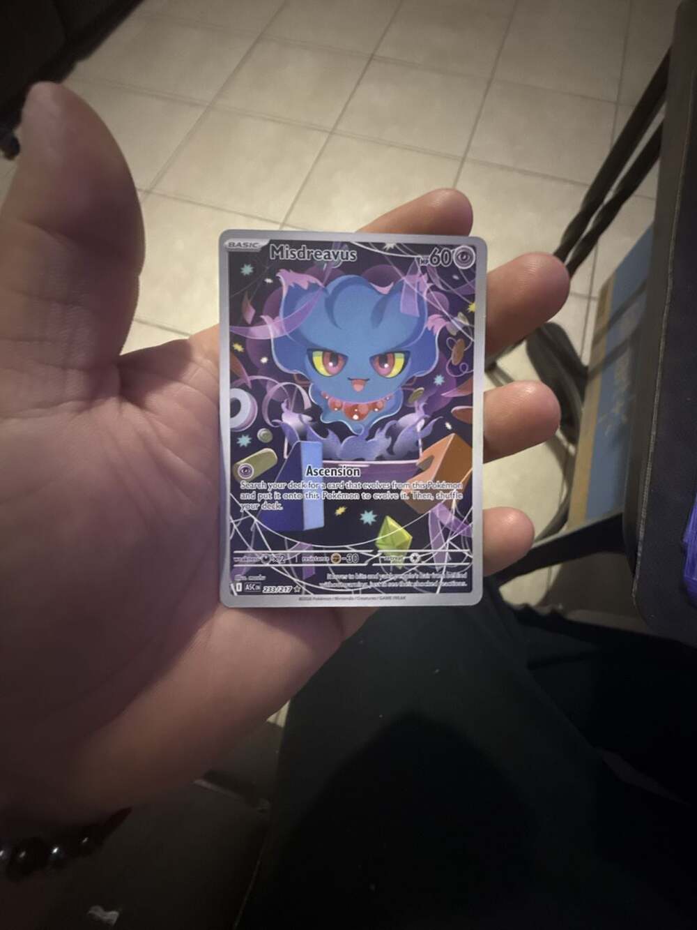 Pokemon Card Misdreavus 233/217 Illustration Rare Ascended Heroes